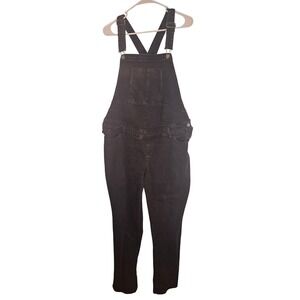Savi Parker Maternity Overalls Black Denim Bib Pants Womens Large Mama To Be